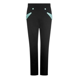 Collectif Stella cigarette trousers black w/ teal